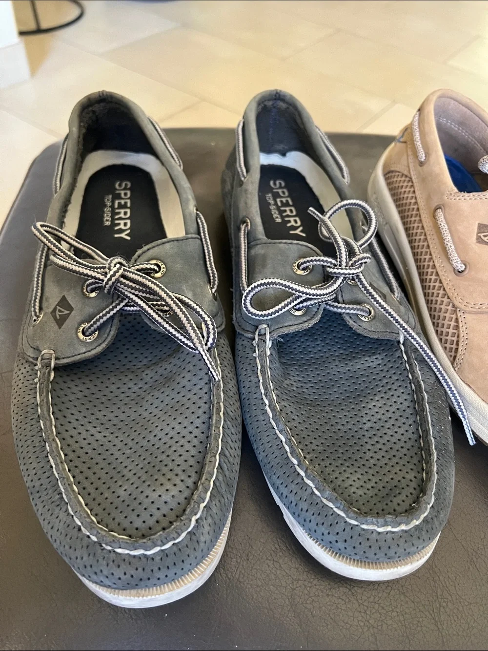 Men's Boat Shoes in Tan and Gray Sperry